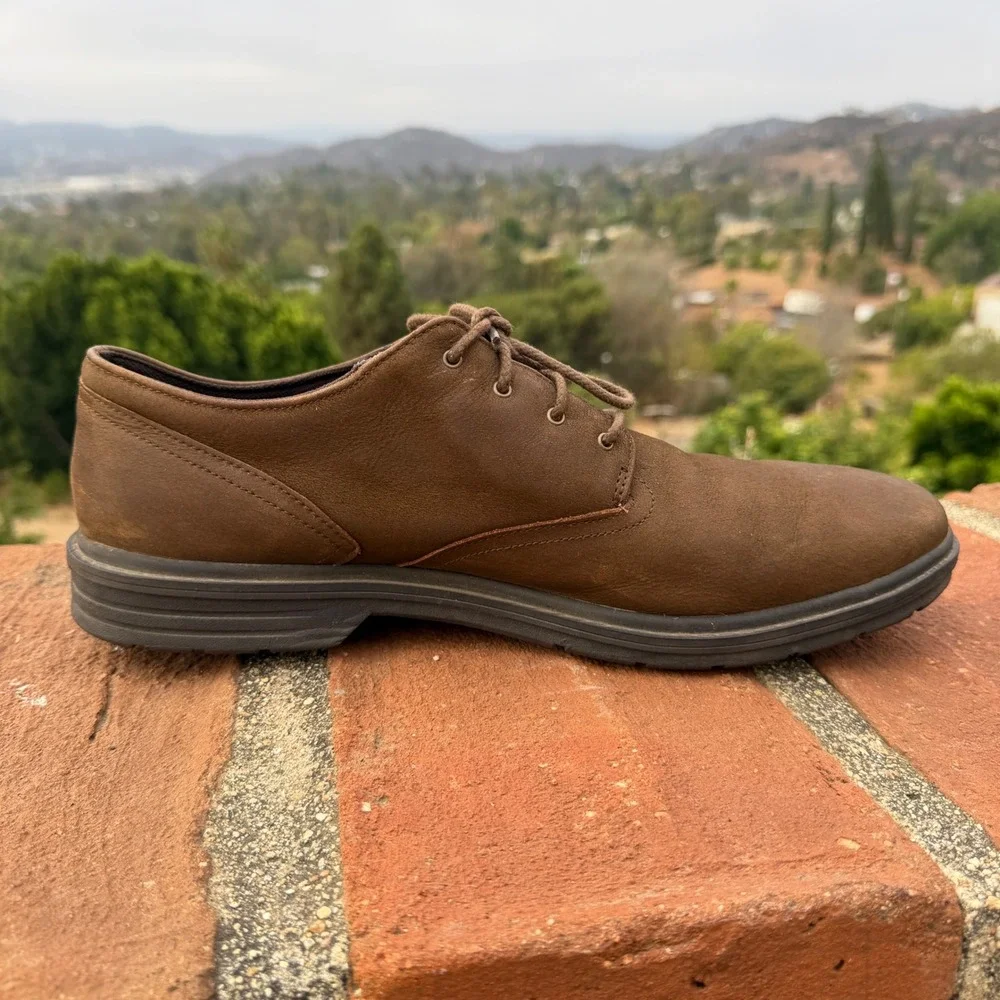 Timberland Hoverlite Mens Brown Leather Waterproof Oxford Shoes A1QD4 Size 11.5